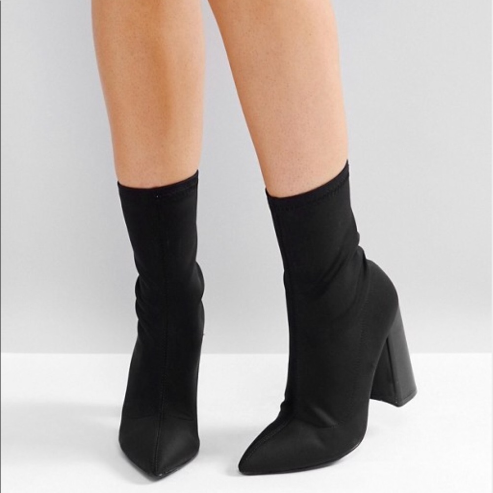 NEW Public Desire Libby Heeled Sock Boots - Picture 1 of 2